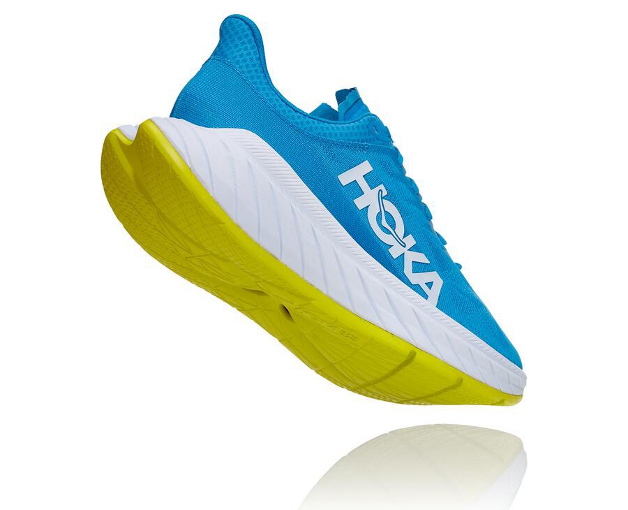 Chaussure Running Hoka One One Carbon X 2 Homme - Bleu/Blanche - TJY-631298